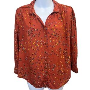 Anthropologie Maeve Red Polka Dot Top